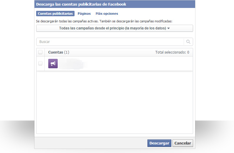 cómo descargar tus cuentas publicitarias en Power Editor