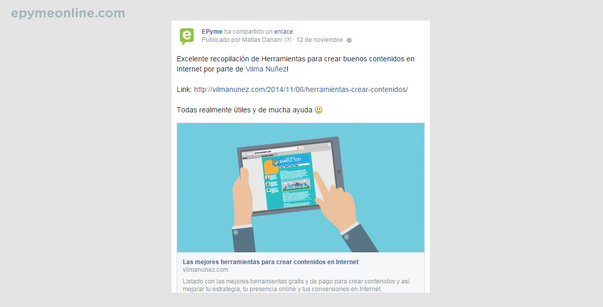 Ejemplo de mención